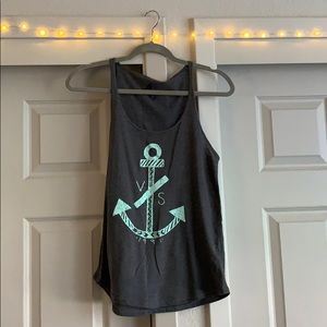 Grey anchor tank top
